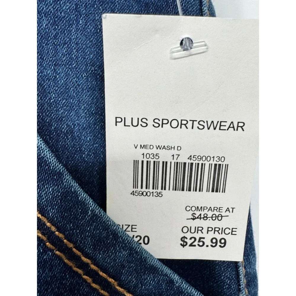 Cato's Denim Shorts Womens 18/20W Blue New High Rise Double Button Medium Wash
